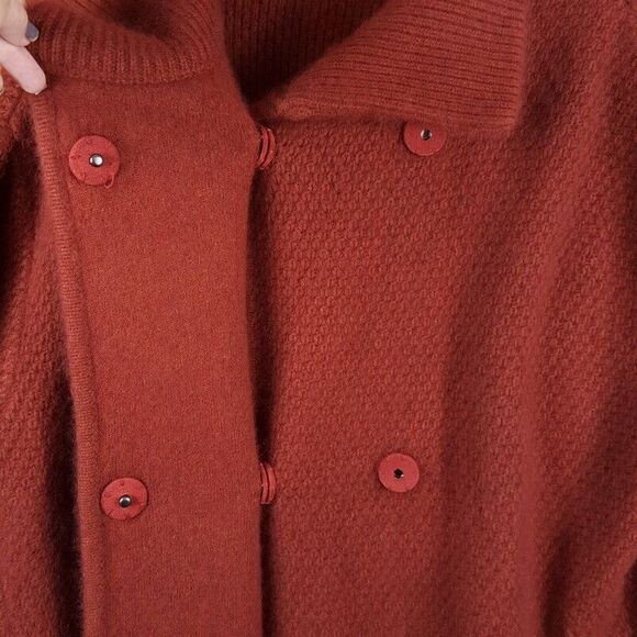 360 SWEATER Womens Small Brick Sweatercoat Chunky Oversized Wool Racoon Coatigan - Picture 5 of 9